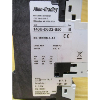 Allen Bradley 140U-D6D2-B50 Circuit Breaker  5 AMP Ser.B - Used