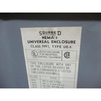 Square D 9991-UE-6 Universal Enclosure 9991UE6 - Used