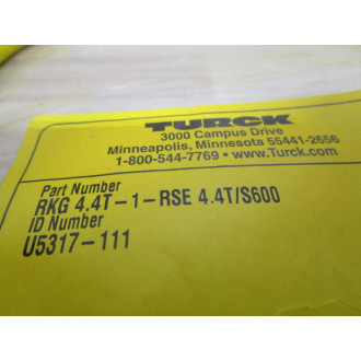 Turck RKG 4.4T-1-RSE 4.4TS600 Cable U5317-111
