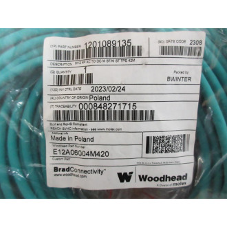 Woodhead Molex E12A06004M420 Cable