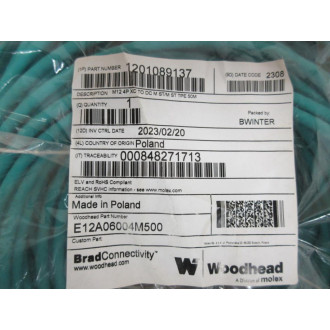 Woodhead Molex E12A06004M500 Cable