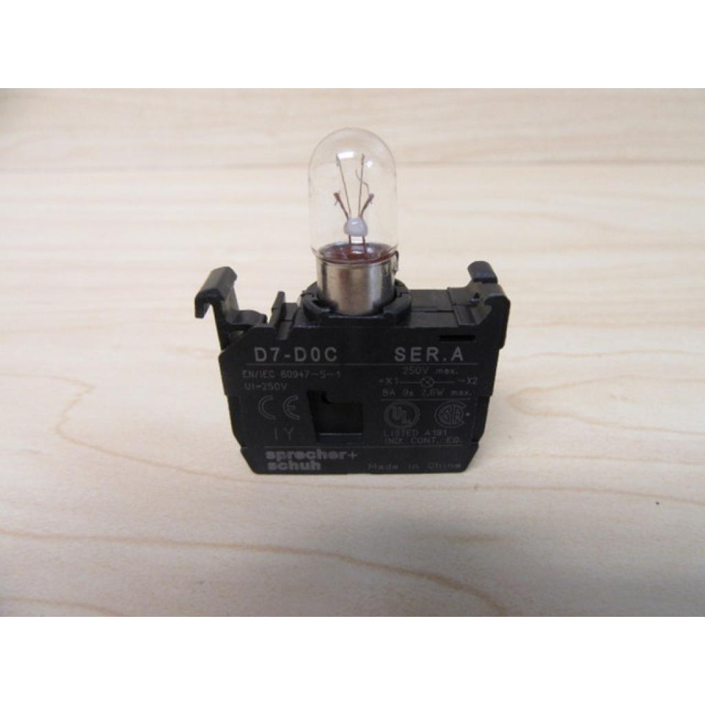 Sprecher + Schuh D7-D0C Pilot Light Power Module D7-DOC wBulb - New No Box