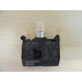 Sprecher + Schuh D7-D0C Pilot Light Power Module D7-DOC wBulb - New No Box