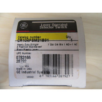 General Electric CR104PSM21B91 2-Pos Switch GE