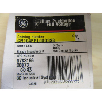 General Electric CR104PBL00G3S8 Push Button Switch