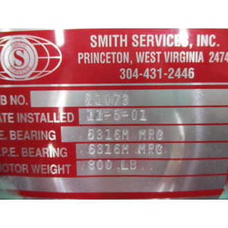 Wagner 26E116J190 Motor 50HP 1750RPM Frame 445 Job 21073 - Refurbished