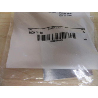 Allen Bradley 800H-Y118 Legend Plate