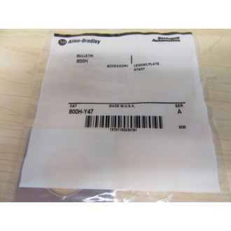 Allen Bradley 800H-Y47 Legend Plate