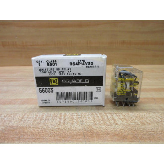 Square D 8501-RS4P14-V20 Relay 8501RS4P14V20 Series B