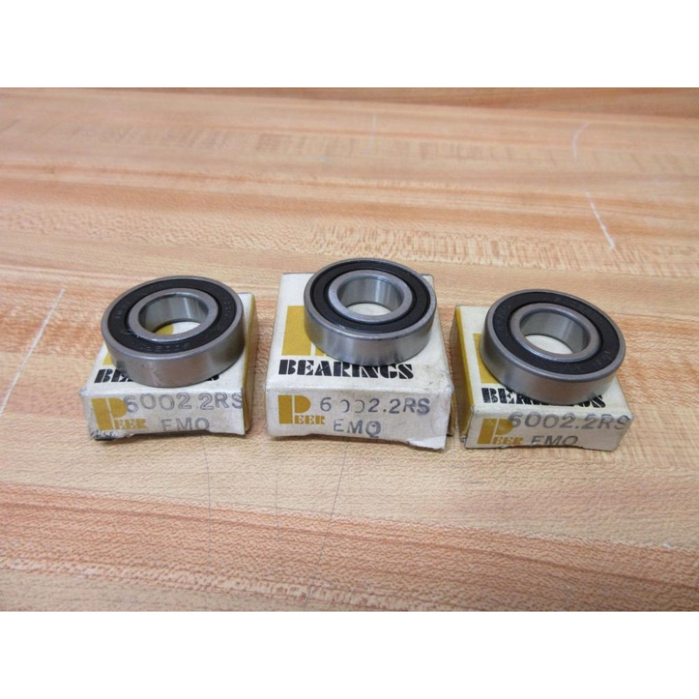 Peer Bearings 6002.2RS Ball Bearings 60022RS (Pack of 3)