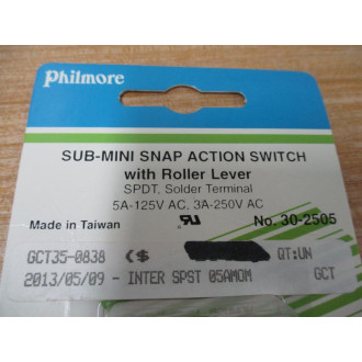 Philmore 30-2505 Sub-Mini Snap Action Switch 302505 (Pack of 3)