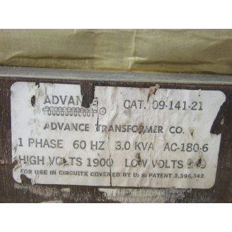 Advance 09-141-21 Transformer 0914121 - Used