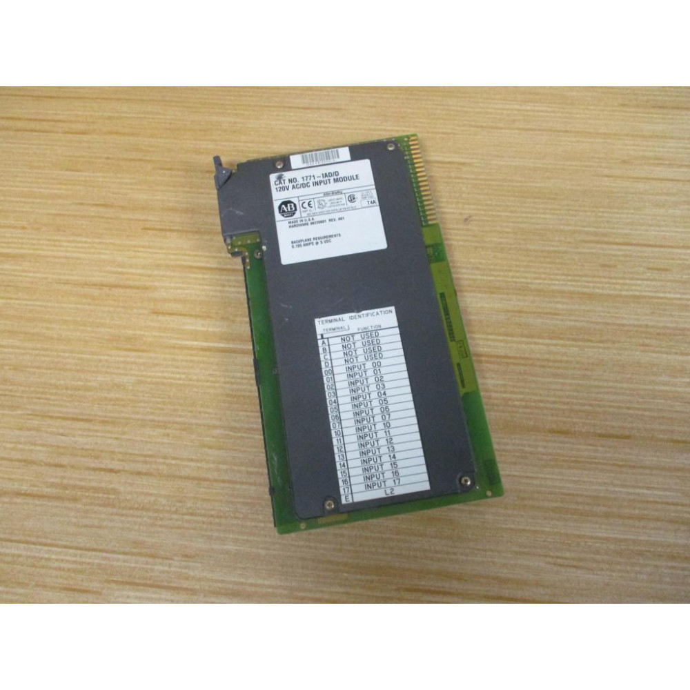 Allen Bradley 1771-IAD Input Module Ser.D, HW 96220601 Rev.A01 - Used