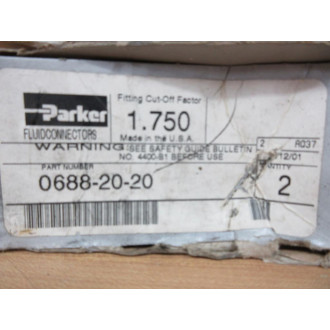 Parker 0688-20-20 Connector 06882020 (Pack of 2)