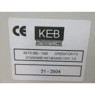 Keb Combivert 00.F5.060-1000 Key Pad 00F50601000 - Used