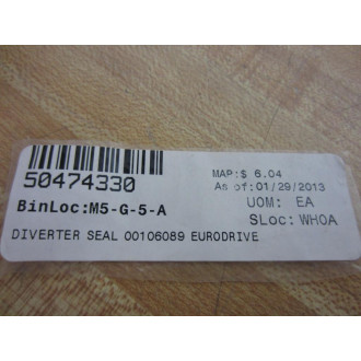 Eurodrive 00106089 Diverter Seal (Pack of 2) - New No Box