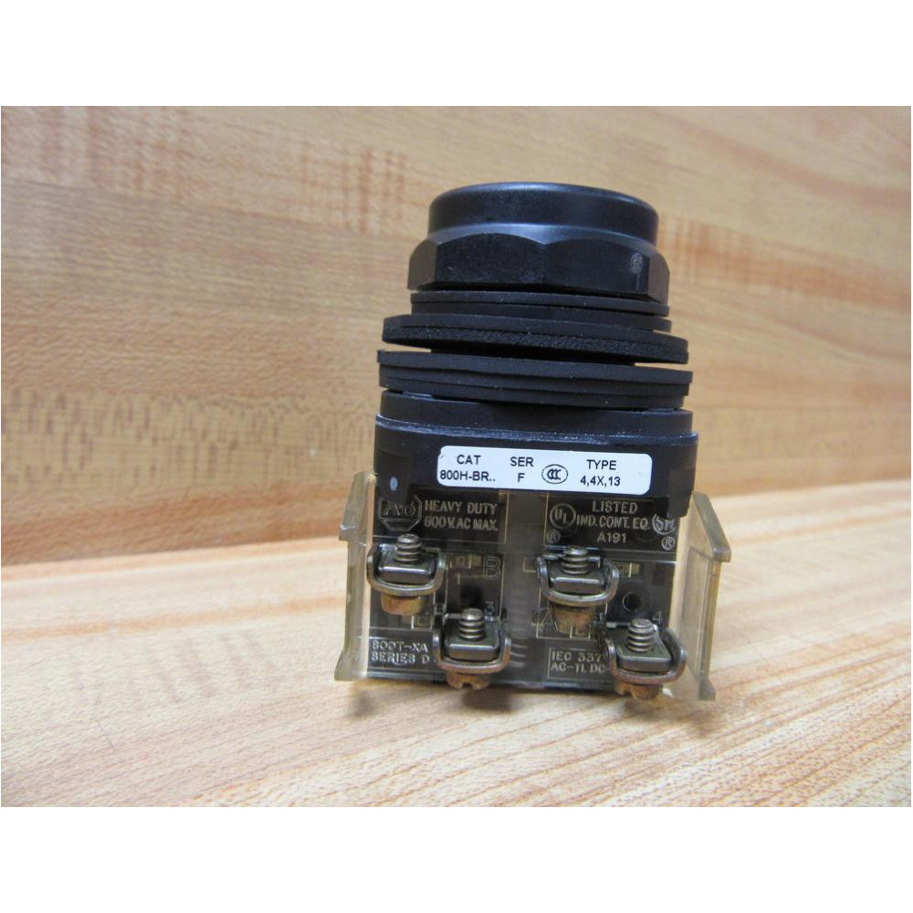 Allen Bradley 800H-BR Pushbutton 800HBR W(2) 800T-XA Black - New No Box