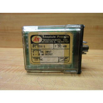 Absolute Process Instruments API 6010 G 0-1VAC 4-20mA 115VAC Relay - Used
