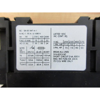 Siemens 3RT1036-1AK60 Contactor 3RT10361AK60