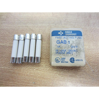 Shawmut GAB1 Gould Fast Acting Fuse 1A 250V 3AB1A (Pack of 5)