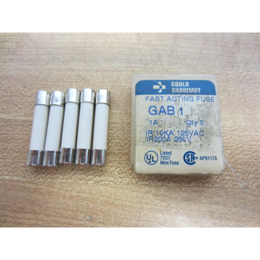 Shawmut GAB1 Gould Fast Acting Fuse 1A 250V 3AB1A (Pack of 5)