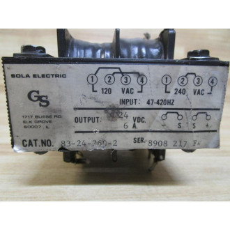 Sola Electric 83-24-260-2 Power Supply 83242602 Transformer Only - Used