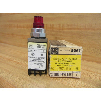 Allen Bradley 800T-PST16 Pilot Light 800T-PST16R Red Ser.C