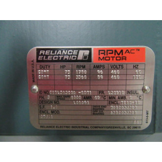 Reliance Electric 01KL513206-6DT1 Motor 75HP 1780RPM - New No Box