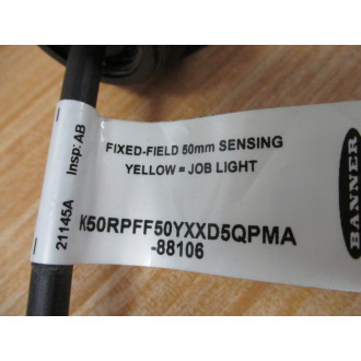 Banner K50RPFF50YXXD5QPMA Illuminated Optical Touch Button 88106 - New No Box