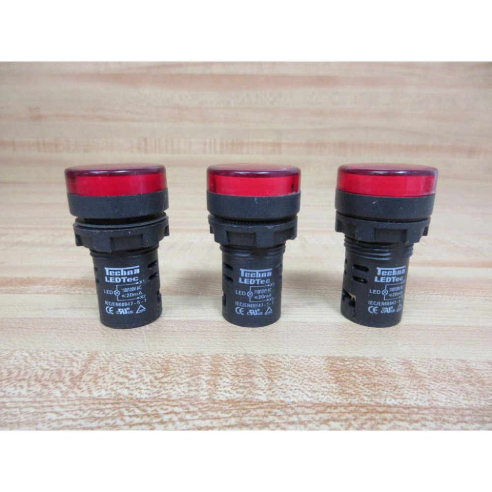 Techna LEDTEC-R-110 Pilot Light Indicator LEDTECR110 (Pack of 3)