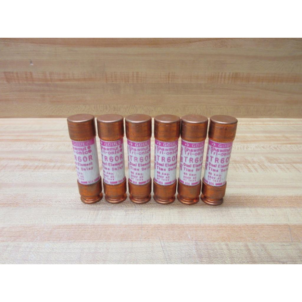 Gould Shawmut Ferraz Trionic TR60R Fuse Cross Ref 4YZE6 (Pack of 6)