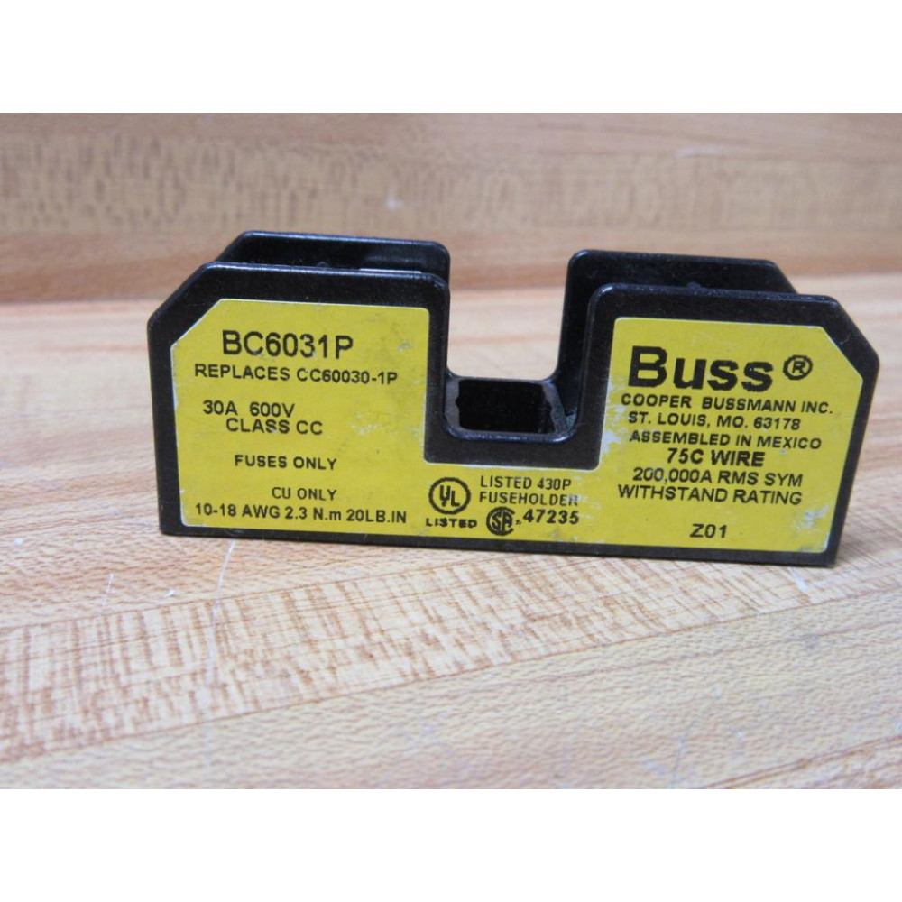 Bussmann BC6031P Buss Fuse Holder - New No Box