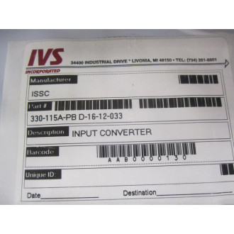 ISSC 330-115A-PB Input Converter D-16-12-033 - Refurbished
