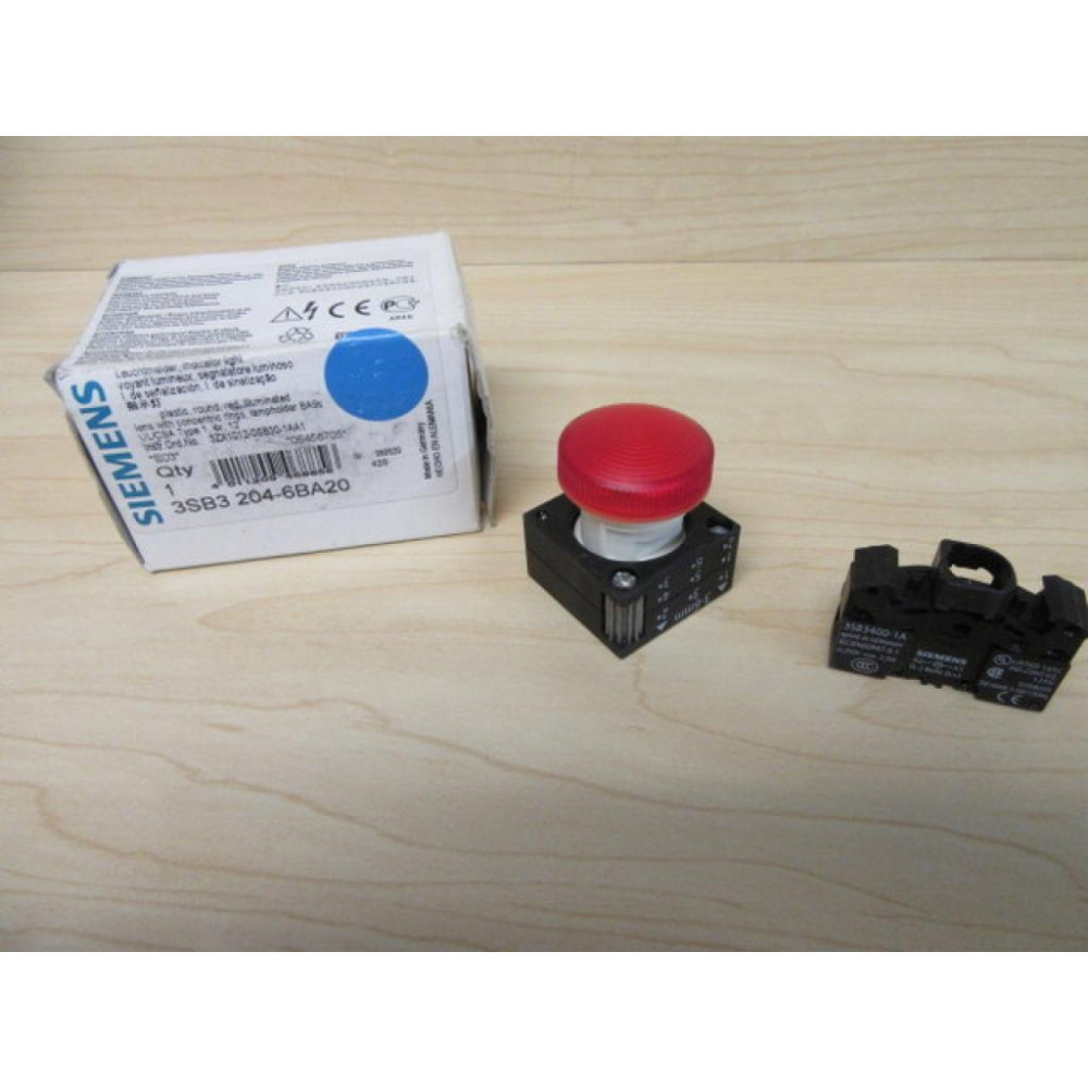 Siemens 3SB3 204-6BA20 Pilot Light Assembly