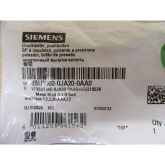 Siemens 3SU10600JA200AA0 Push Button Switch