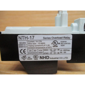 NHD NTH-17 Overload Relay NTH17 - New No Box