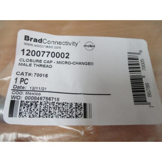 Brad Connectivity 70015 Molex Closure Cap 1200770002 (Pack of 5)