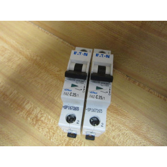 Eaton FAZ-C251-SP Circuit Breaker 25A 1P FAZC251SP (Pack of 2) - New No Box