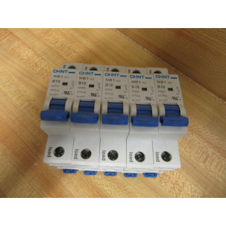 Chint NB1-B10 Circuit Breaker 1P 10A NB-B10-1 (Pack of 5) - New No Box