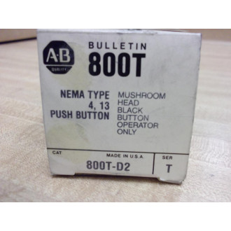 Allen Bradley 800T-D2 Mushroom Head 800TD2 Series T Black