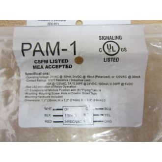 Air Products And Controls PAM-1 Relay PAM1