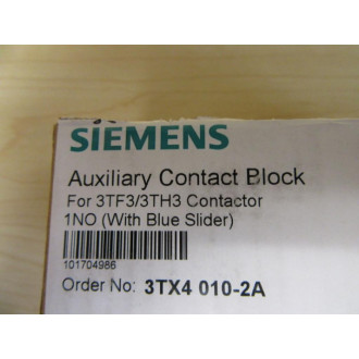 Siemens 3TX4010-2A Aux. Contact Block 3TX40102A