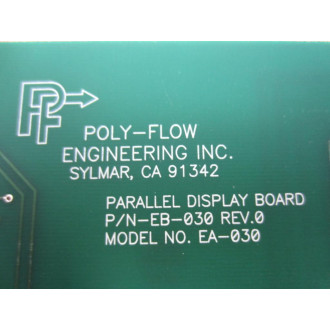Poly-Flow Eng. EB-030 Parallel Display Board EA-030 - New No Box