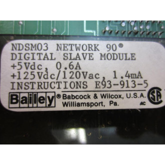 ABB Bailey NDSM03 Network 90 Digital Slave Module - Used