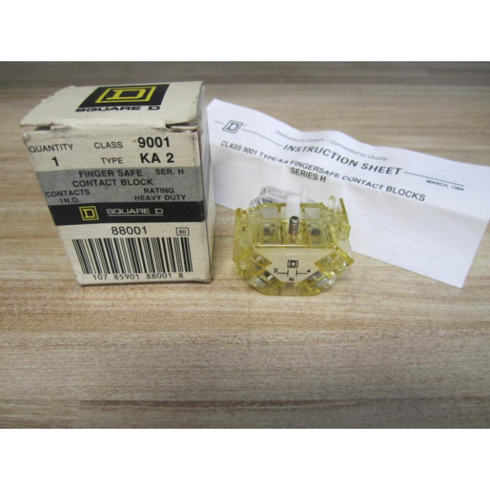 Square D 9001-KA3 Contact Block 88002 Series H