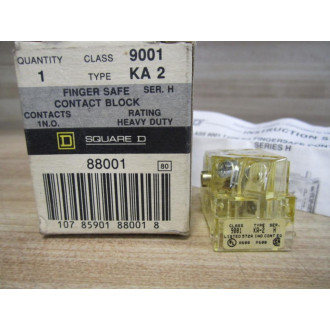 Square D 9001-KA3 Contact Block 88002 Series H