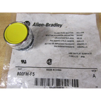 Allen Bradley 800FM-F5 Yellow Button 800FMF5