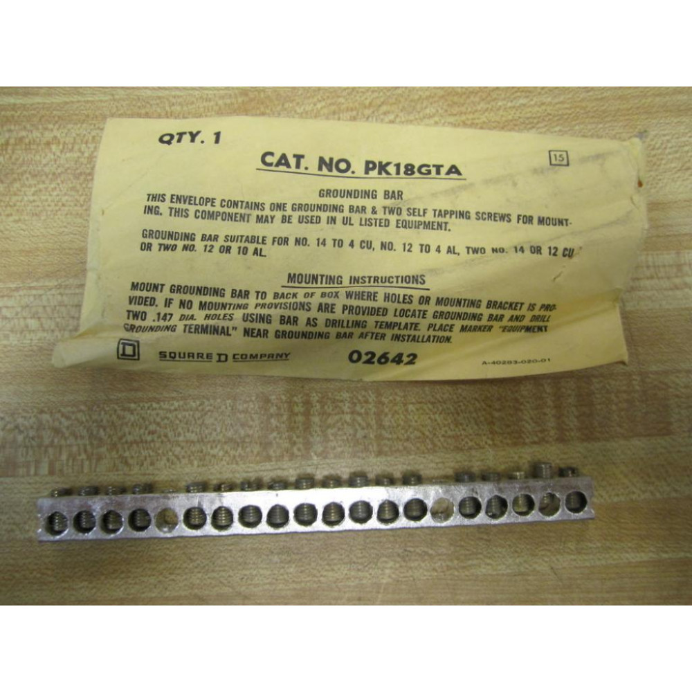 Square D PK18GTA Ground Bar 02642