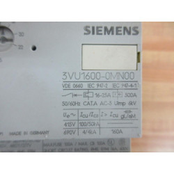 Siemens 3VU1600-0MN00 Contactor Starter 3VU16000MN00 - Used