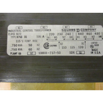 Square D 9070-K750D1 Transformer 9070K750D1 - New No Box